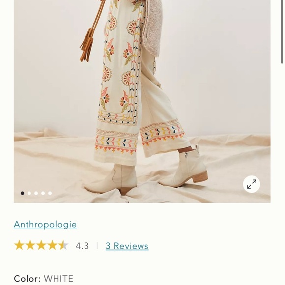 Anthropologie embroidered straight leg pants size med new with tags - Picture 6 of 12